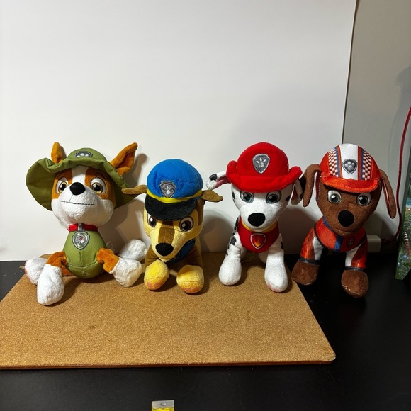 Paw Patrol Plush Toy Set 4 Dogs Stuffies 8” Zuma Chase Tracker Marshall - Picture 1 of 7